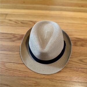 Stylish Tan Fedora Hat with Black Band